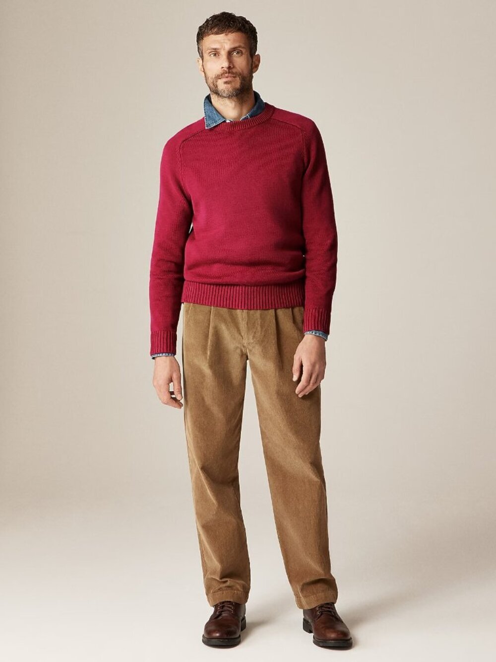 J. Crew Heritage Cotton Crewneck Sweater Red Ochre Small #A3080